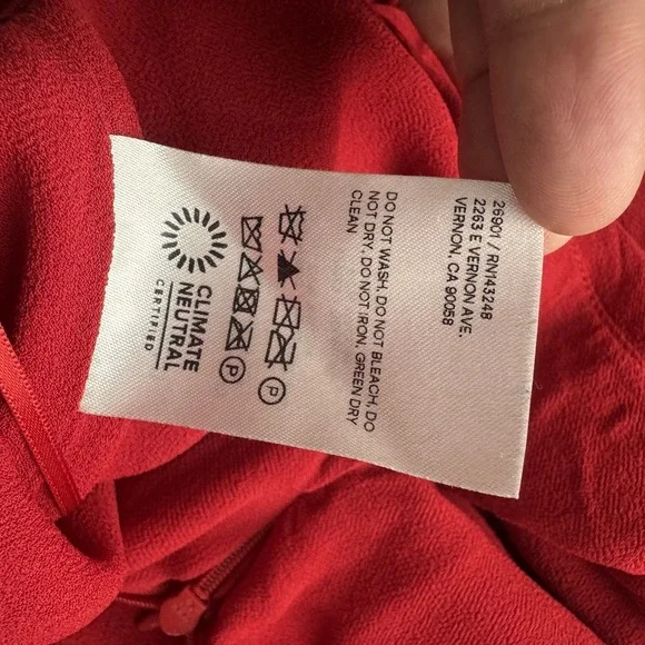 Reformations Dress Red Women 10 Butterfly Cherry Milkmaid Babydoll Maxi Romantic - Picture 8 of 13